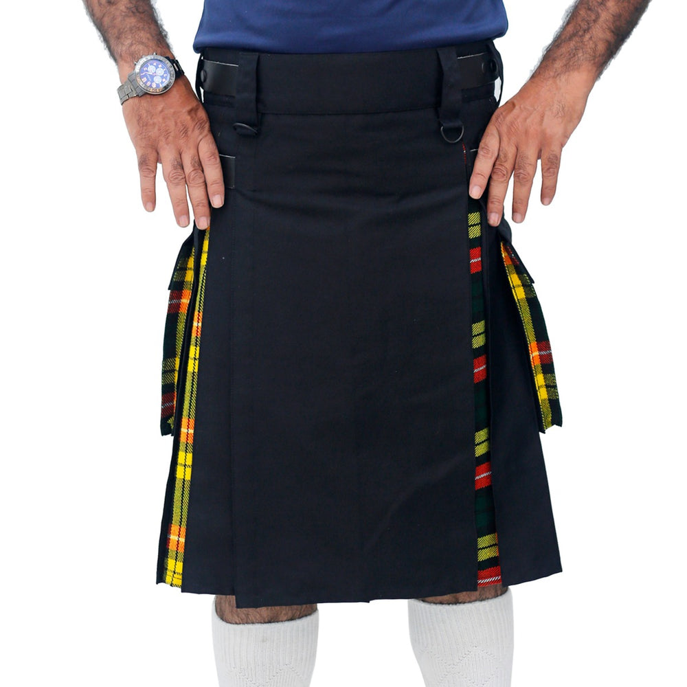 Black and Buchanan Tartan Hybrid Kilt