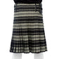 Black and Grey Poly Viscose Kilt Back