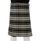 Black and Grey Poly Viscose Kilt Front
