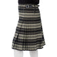 Black and Grey Poly Viscose Kilt Left