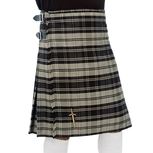 Black and Grey Poly Viscose Kilt Right