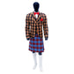 Black and Orange Tweed Argyle Jacket with Vest Complete