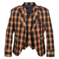 Black and Orange Tweed Argyle Jacket with Vest
