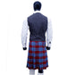 Black and Orange Tweed Vest Back