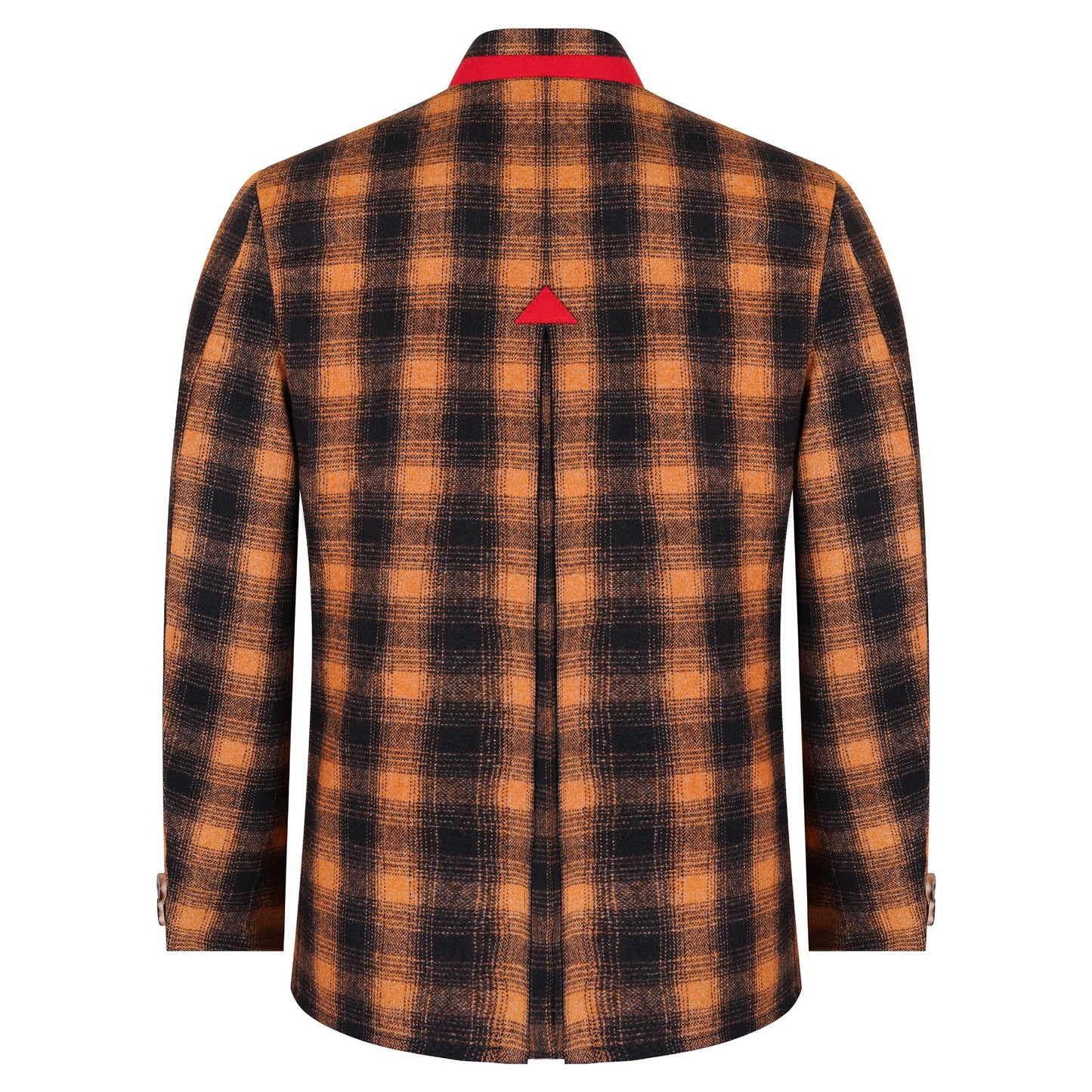 Black and Orange Wool Germen Bavarian Trachten Jacket Back