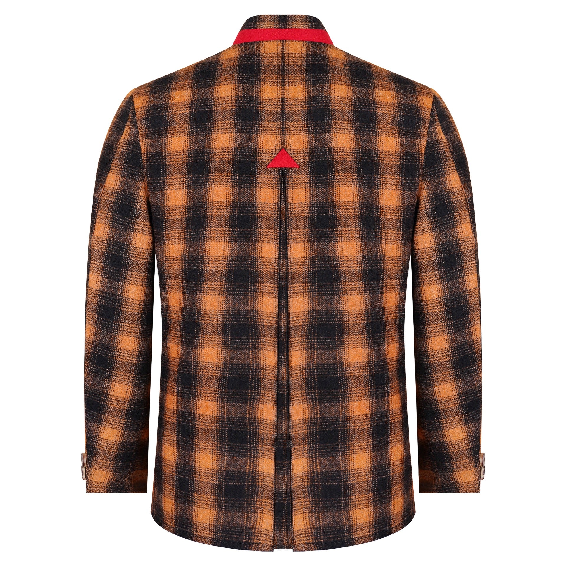 Black and Orange Wool Germen Bavarian Trachten Jacket Back