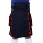 Black and Wallace Tartan Hybrid Kilt Front