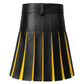 Black and Yellow Leather Utility Kilt Back