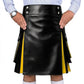 Black and Yellow Leather Utility Kilt
