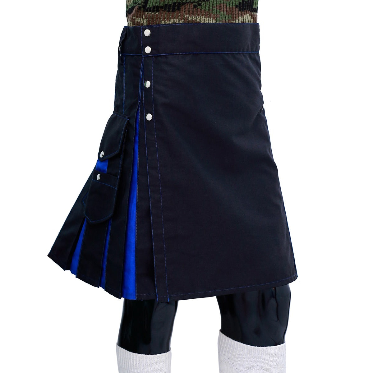Black Blue Hybrid Kilt Right