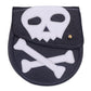 Black Chrome Leather Gothic Sporran with Skull and Bones