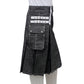 Black Denim Utility Kilt For Men Right Spec