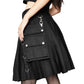 Black Fashion Kilt for Women with Steampunk Gothic Style Left