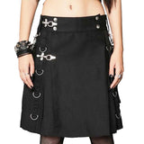 Black Fashion Kilt for Women with Steampunk Gothic Style
