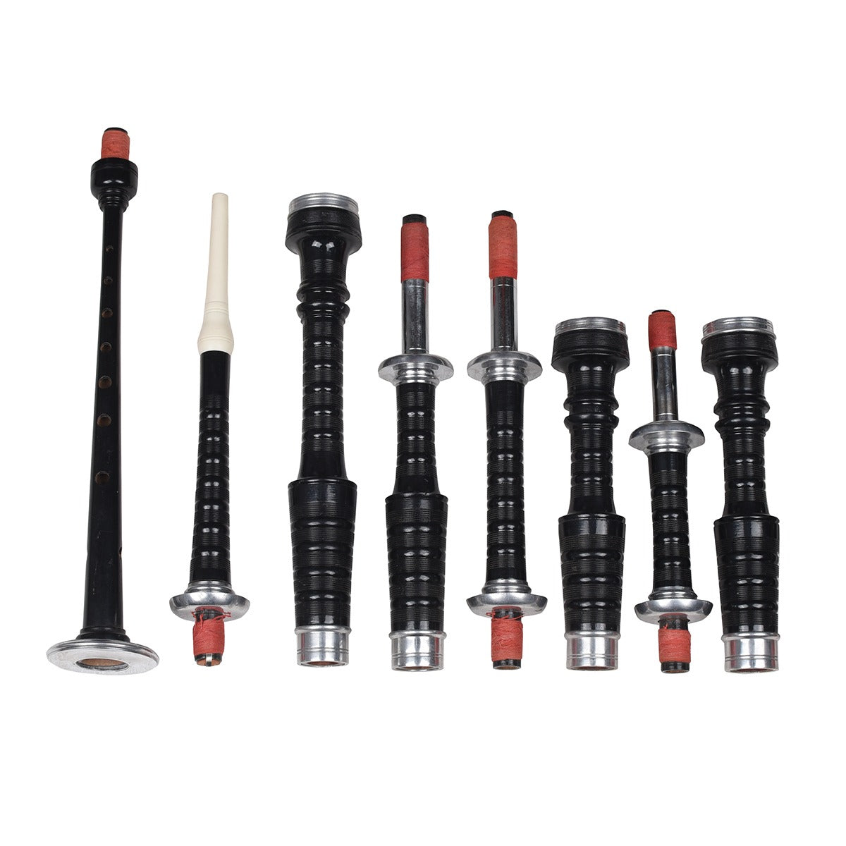 Black Finish Black Velvet Scottish Bagpipe Parts