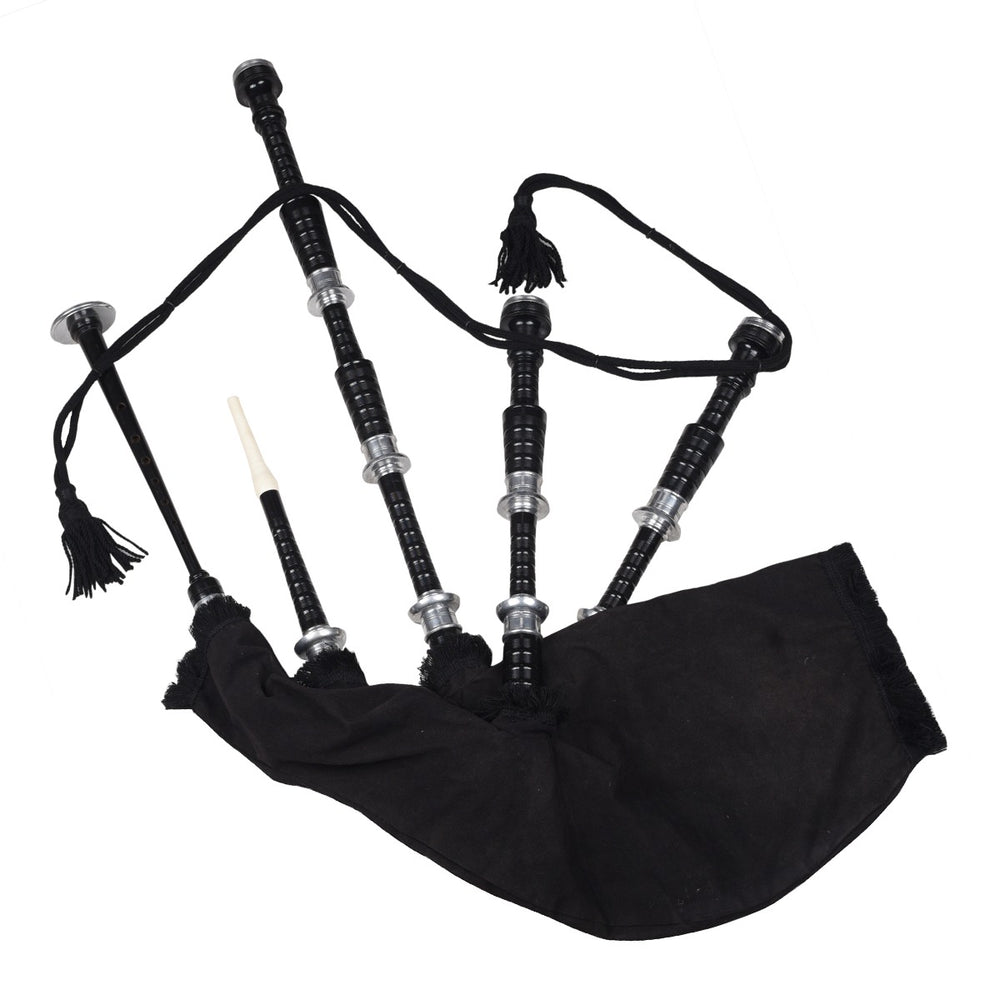 Black Finish Black Velvet Scottish Bagpipe