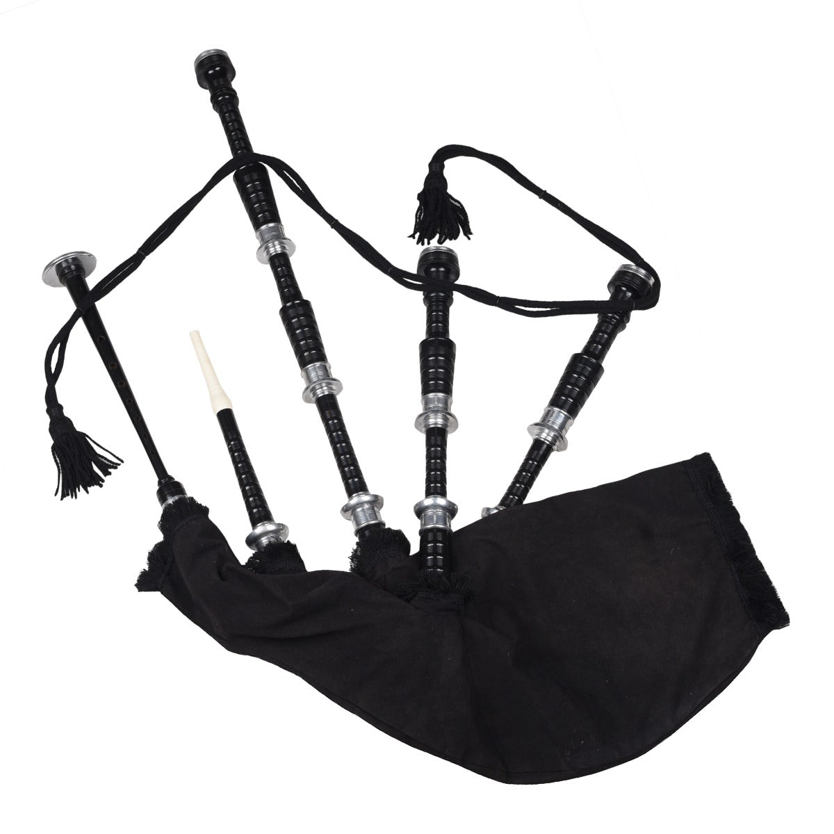 Black Finish Black Velvet Scottish Bagpipe