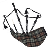 Black Finish Black Watch Weathered Tartan Scottish Bagpipe