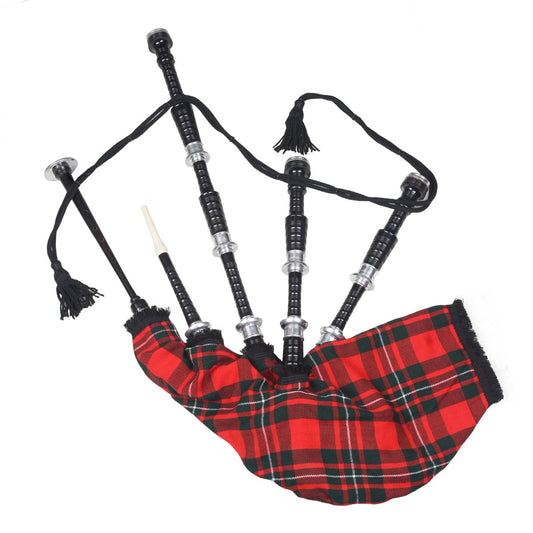 Black Finish MacGregor Tartan Scottish Bagpipe