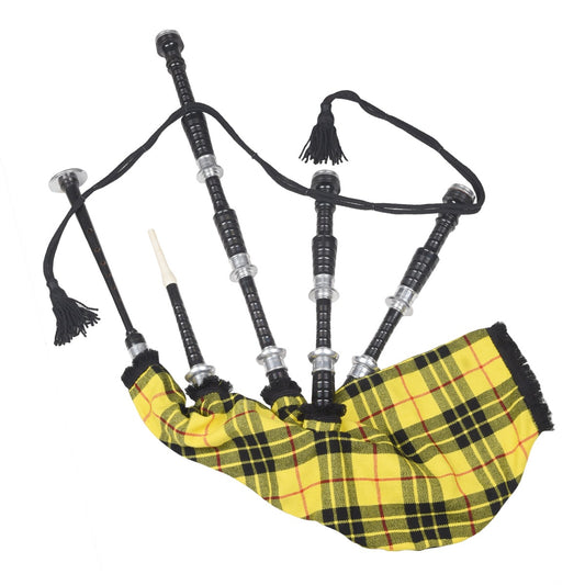 Black Finish MacLeod of Lewis Tartan Scottish Bagpipe