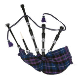 Black Finish Pride of Scotland Tartan Scottish Bagpipe