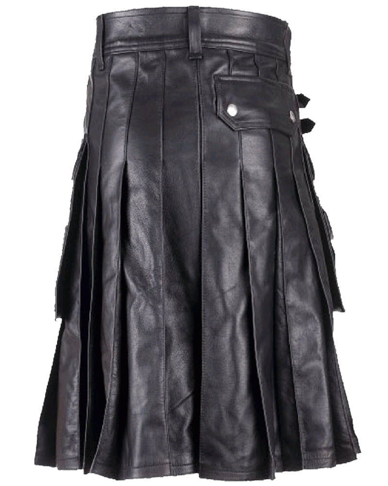 Black Leather Kilt