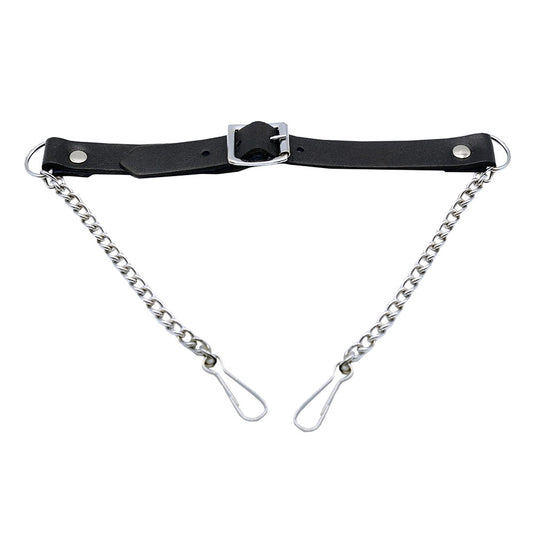 Black Leather Kilt Sporran with Orange Fur Flap Tassels Chain