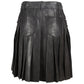 Black Leather Plated Kilt