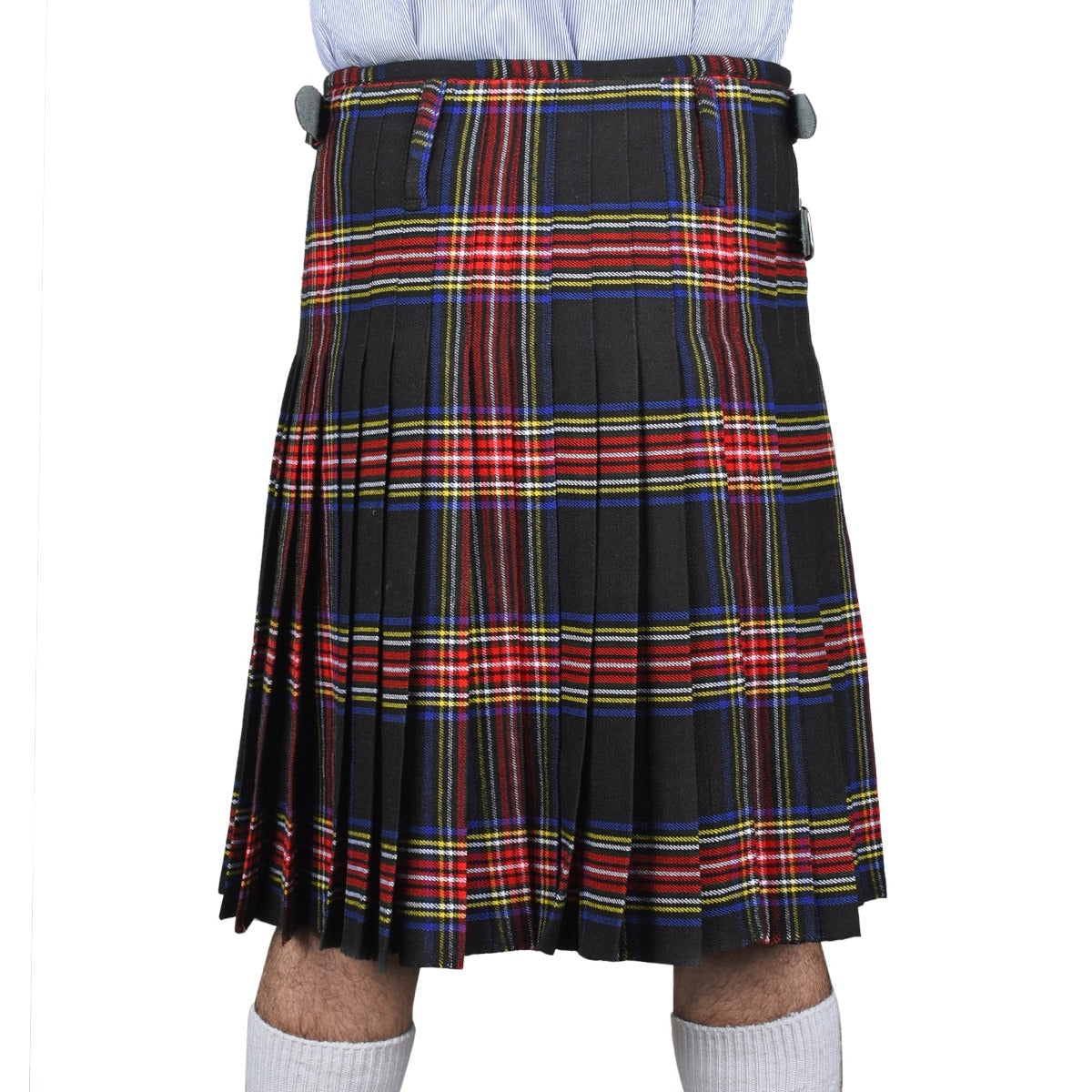 Black Stewart Tartan Kilt Back