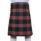 Black Stewart Tartan Kilt Front