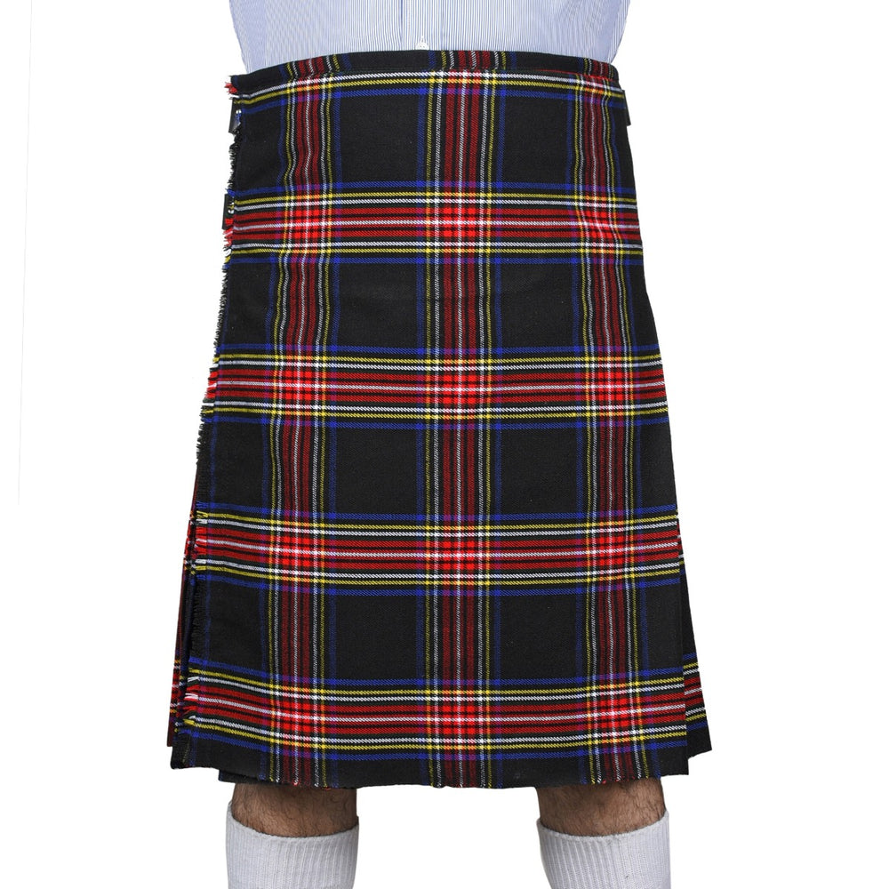 Black Stewart Tartan Kilt Front