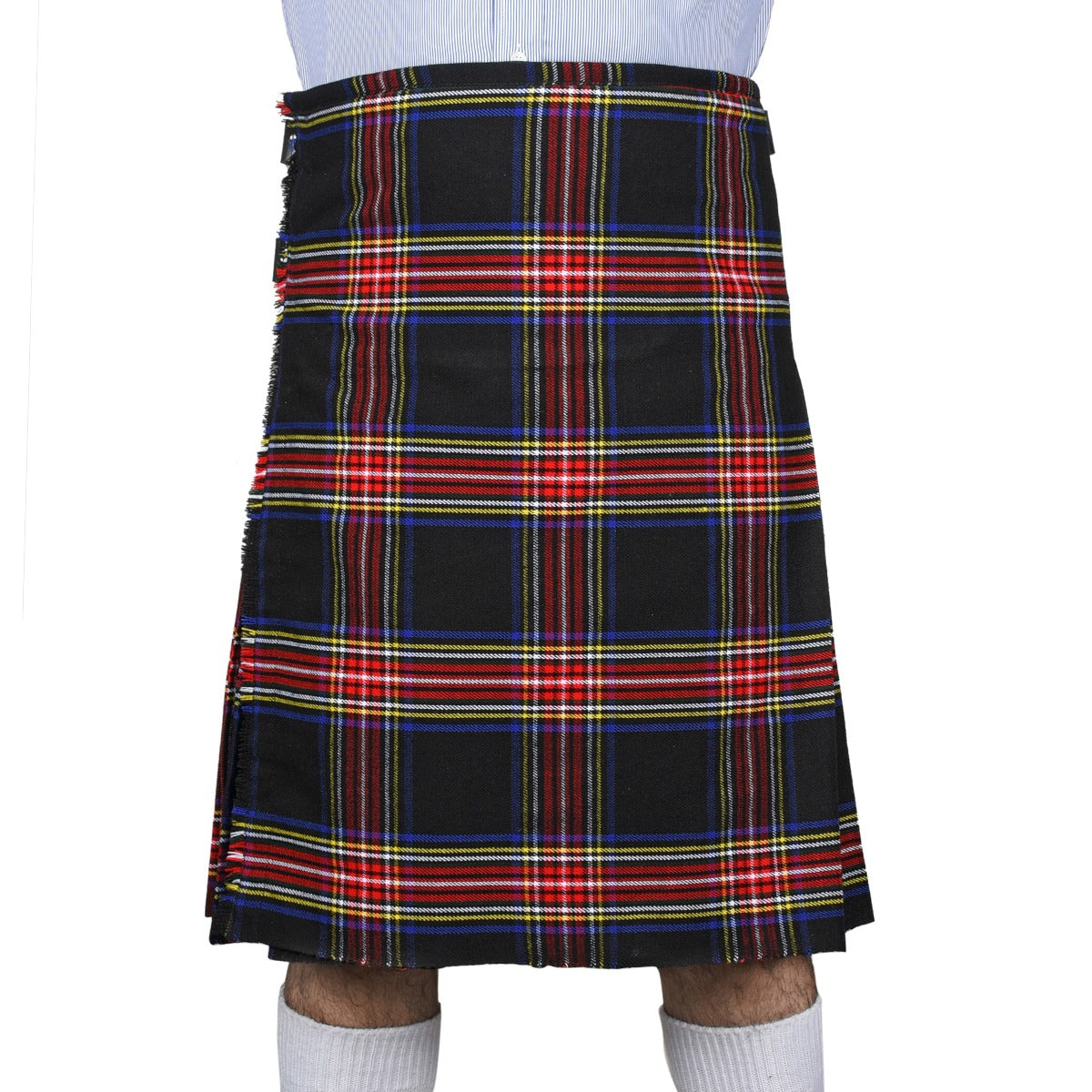 Black Stewart Tartan Kilt Front