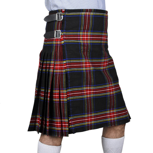 Black Stewart Tartan Kilt Right