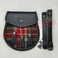 Black Stewart Tartan Sporran with Chain Photo