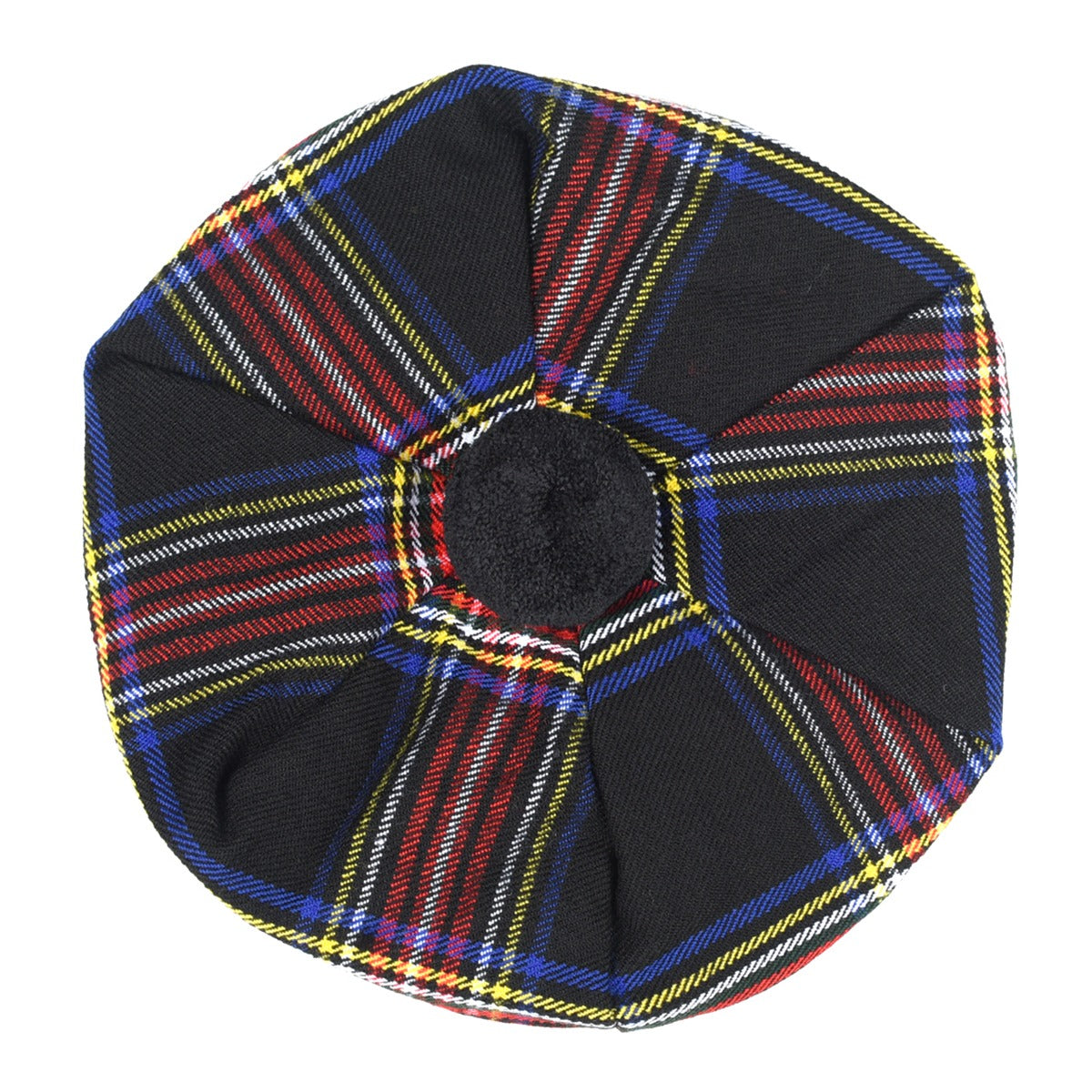 Black Stewart Tartan Tammy Hat Front