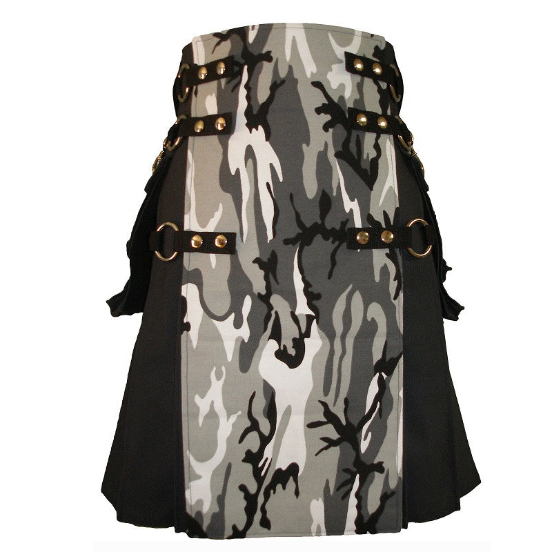 Black Urban Camo Prime Cargo Kilt