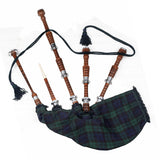Black Watch Tartan Natural Finish Scottish Bagpipe