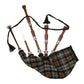 Black Watch Weathered Tartan Natural Finish Scottish Bagpipe