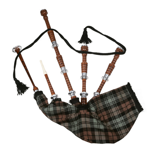 Black Watch Weathered Tartan Natural Finish Scottish Bagpipe