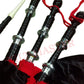 Black Mounts with Red Flare Bagpipe