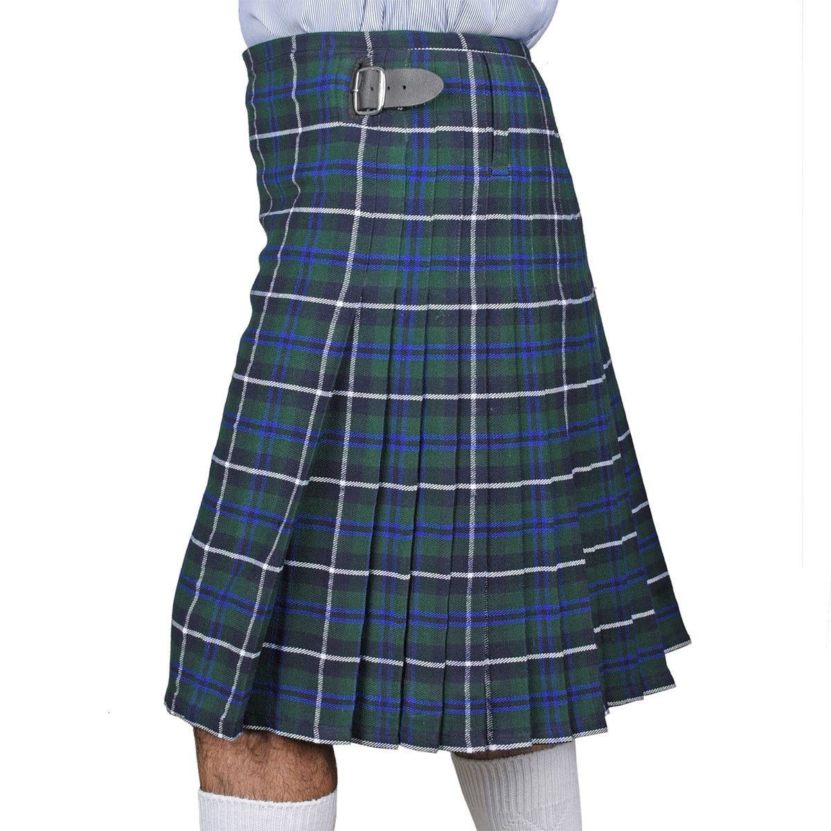 Blue Douglas Tartan Kilt Left Side