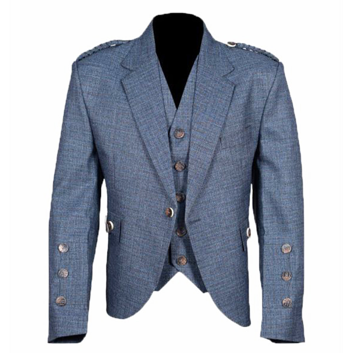 Blue Tweed Argyle Jacket with Vest