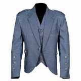 Blue Tweed Argyle Jacket with Vest