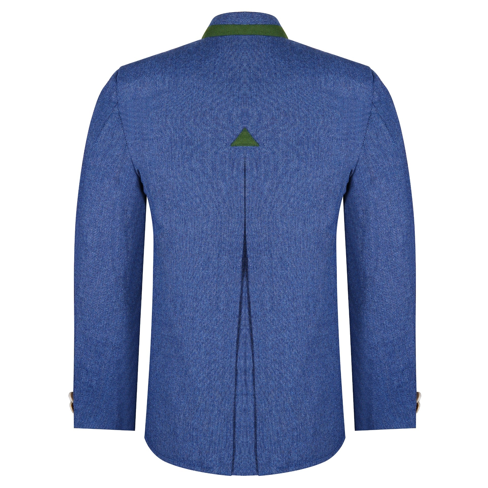 Blue Tweed Germen Bavarian Trachten Jacket Back