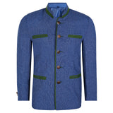 Blue Tweed Germen Bavarian Trachten Jacket Front