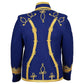 Blue Wool Hussar Doublet Jacket with Gold Braid Back