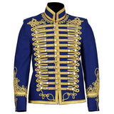 Blue Wool Hussar Doublet Jacket with Gold Braid