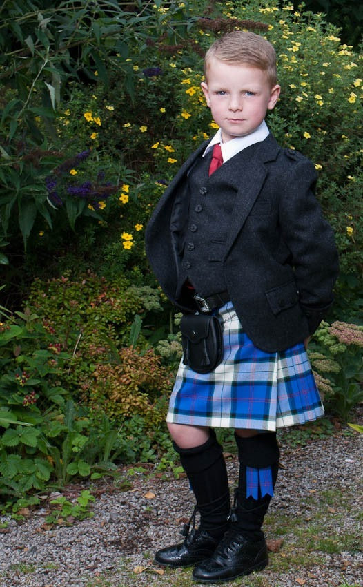 Blue and White Tartan Kilt