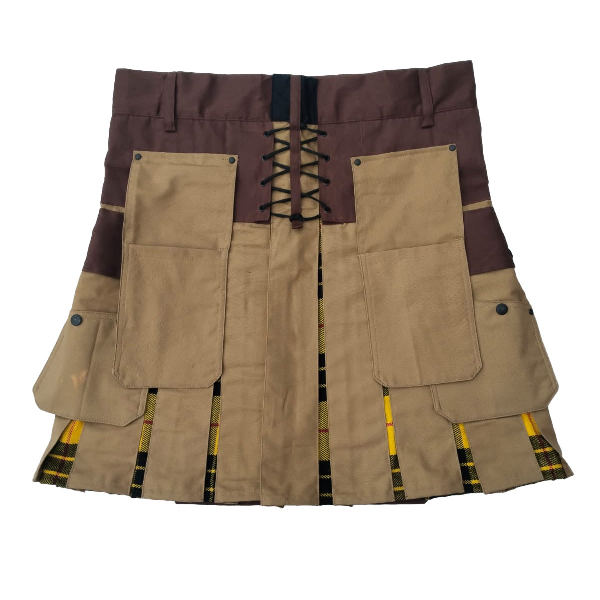 Brown and Khaki Fashion Hybrid Utility Kilt