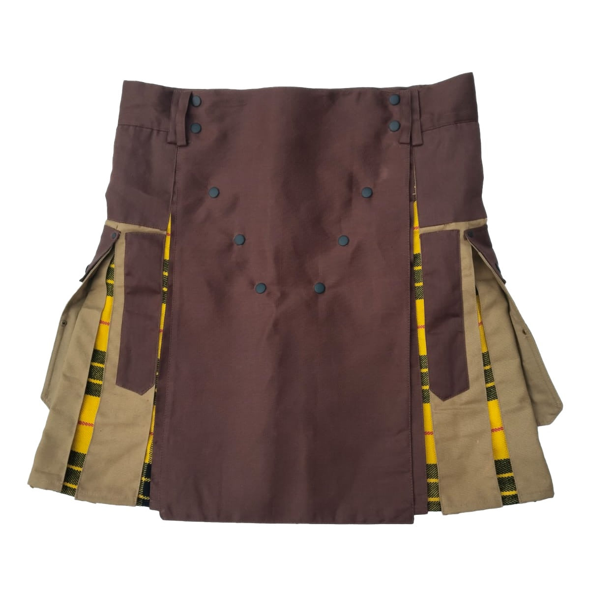Brown and Khaki Fashion Hybrid Utility Kilt